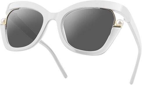 MIZZEO Square Sunglasses for Women Men, Oversized Polarized Aviator Sunglasses, Sunglasses Sparkling Large Pearl Frame in Saudi Arabia