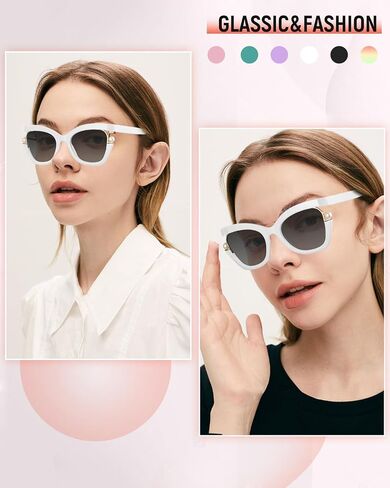 MIZZEO Square Sunglasses for Women Men, Oversized Polarized Aviator Sunglasses, Sunglasses Sparkling Large Pearl Frame in Saudi Arabia