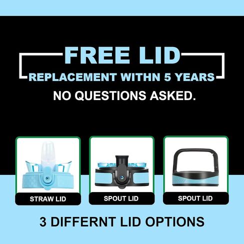 Oldley Insulated Water Bottle with Straw 32oz Stainless Steel Water Bottles with 3 lids Double-Wall Vacuum Thermal for Kids Adults School Sports,Pink-Blue in Saudi Arabia