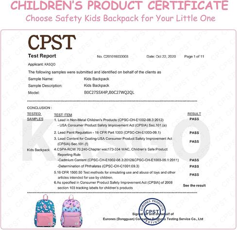 Kasqo Kids Backpack, Water Resistant Lightweight Preschool Toddler Bookbag with Chest Strap for Boys and Girls in Saudi Arabia