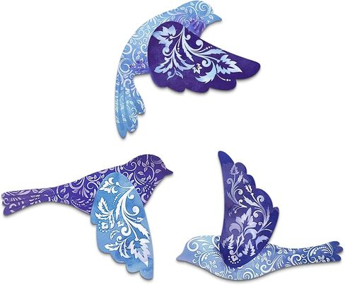 Putuo Decor 3pcs ديكور جدار الطائر الطنان، الخشب الطائر الطائر جدار الفن، ديكور الطيور السوداء للمنزل، ديكورات الطيور للمنزل، ديكور غرفة نوم قوطية لملصقات جدار الحيوانات المزرعة لمحبي الطيور in Kuwait