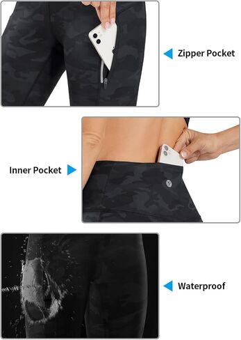 PERSIT Women's Fleece Lined Water Resistant Leggings High Waist Thermal Warm Winter Ankle Zip Yoga Pants with Pockets in Saudi Arabia