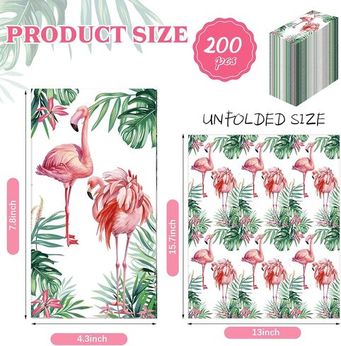 Seajan 200 Packs Summer Tropical Napkins Beach Napkins Hawaiian Disposable Paper Napkin Flamingo and Palm Leaf Tableware Dinner Napkin for Hawaiian Aloha Tiki Summer Party Supplies(Coconut Tree) in Saudi Arabia