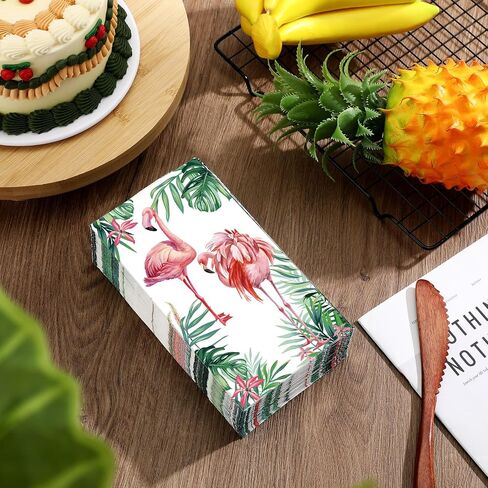 Seajan 200 Packs Summer Tropical Napkins Beach Napkins Hawaiian Disposable Paper Napkin Flamingo and Palm Leaf Tableware Dinner Napkin for Hawaiian Aloha Tiki Summer Party Supplies(Coconut Tree) in Saudi Arabia