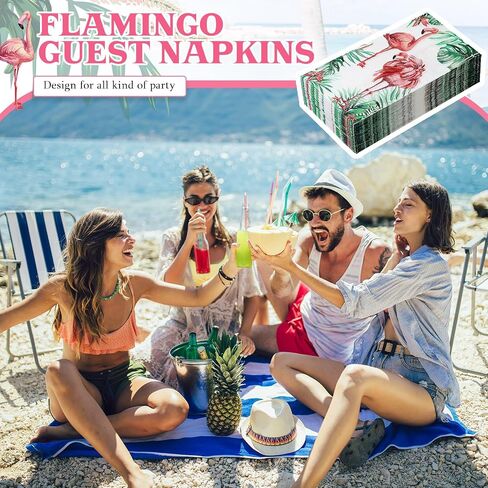 Seajan 200 Packs Summer Tropical Napkins Beach Napkins Hawaiian Disposable Paper Napkin Flamingo and Palm Leaf Tableware Dinner Napkin for Hawaiian Aloha Tiki Summer Party Supplies(Coconut Tree) in Saudi Arabia