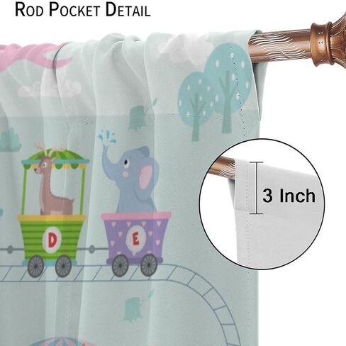 Alphabet ABC Curtains, Cartoon Animal Fruit Curtain Kids Educational Learning Alphabet Tool Window Treatments for Boys Girls Bedroom Living Room Classroom, 42x45in （No Blackout） in Saudi Arabia