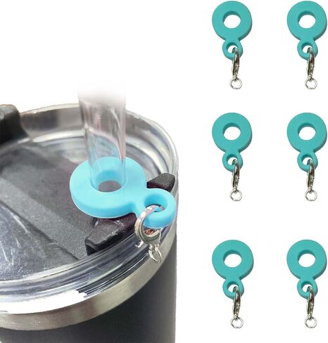 Stanley Cup Accessories 6pcs Silicone Ring with Clasp for Water Bottle 40/30 oz Tumbler Straw Keychain Charm Holder in Saudi Arabia