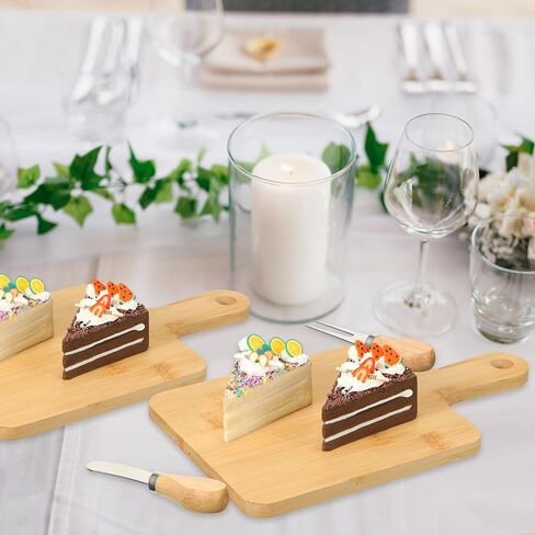 Nuogo 16 Set Bamboo Cheese Board Wedding Bridal Shower Party Favors Cheese Knives Set with Thank You Tags Wooden Cheese Board Gifts for Guests Valentine's Day Bridal Birthday Party(Apple) in Saudi Arabia