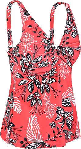 Firpearl Women's Underwire Tankini Top Only Twist V Neck Swimsuits Flowy Loose Fit Bathing Suit Tops in Saudi Arabia