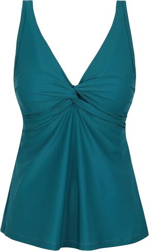 Firpearl Women's Underwire Tankini Top Only Twist V Neck Swimsuits Flowy Loose Fit Bathing Suit Tops in Saudi Arabia