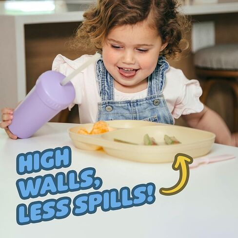 Kid’s Dinnerware Set - 15 Pieces - 3 Place Settings - Tough Tableware for Toddlers - Made in the USA - Dishwasher and Microwave Safe - BPA Free and Shatter Resistant (Pastel) in Saudi Arabia