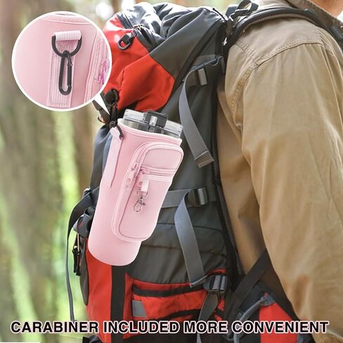 Water Bottle Carrier Bag with Phone Pocket for Stanley Cup 30/40 oz Tumbler Neoprene Water Cup Holder with Adjustable Shoulder Strap& Carabiner for Stanley Cup Accessories in Saudi Arabia