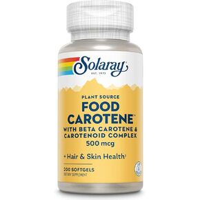 SOLARAY Food Carotene, Vitamin A 10000 IU | Healthy Skin, Eyes, Antioxidant & Immune Support (100 Count) | Pack of 2