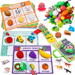 Esjay Sorting Toys for Toddlers, Preschool Learning Activities, Montessori Toys Sensory, Educational Fine Motor Skills Games,Multiple Theme Play Set,Gifts for 2 3 4 5 Year Old Kids Boys and Girls