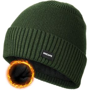Wmcaps Winter Men Women Fleece Lined Beanie Knitted Hats, Soft Thermal Stocking Skull Caps for Cold Weather Outdoor