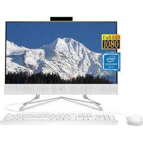 كمبيوتر مكتبي HP الكل في واحد FHD مقاس 21.5 بوصة، ومعالج Intel Celeron J4025، وذاكرة وصول عشوائي 8 جيجابايت | 256 جيجابايت NVMe SSD، وكاميرا ويب، وواي فاي، وHDMI، وRJ-45، وWindows 11 Home، ولوحة مفاتيح وماوس سلكية، مع ملحقات CUE in Saudi Arabia