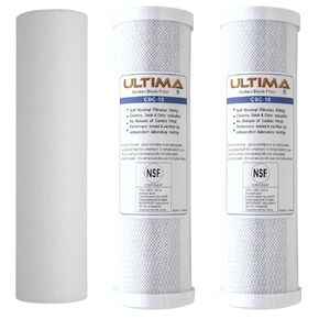 5-Stage Ultima Uinversal Under Sink Water Filter System Replacement Cartridges with 1/4-Inch NPT Post Carbon Filter Kit (Without Membrane)