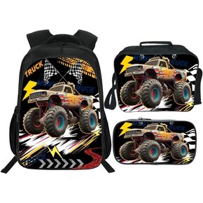 School Backpack Set for Girls Boys 3-in-1 Kids Teens Elementary Middle School Bookbag with Lunch Bag Pencil Case