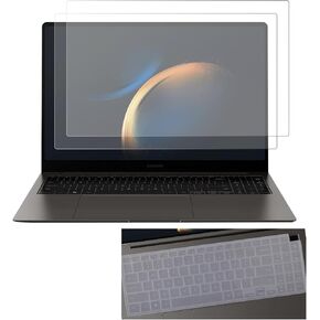 2 Pack 16 inch Anti Glare Screen Protector for 2024 2023 Samsung Galaxy Book 4/3 Pro 16 inch, Galaxy Book 4/3 Ultra 16 inch, Galaxy Book 4/3 Pro 360 16" Touchscreen Laptop & Keyboard Cover, Matte