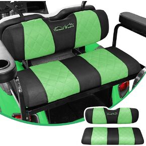 Golf Cart Seat Covers for Rear/Back Seat Kits. Breathable and Washable Sandwich Mesh Air Spacer.Renew Your Golf Cart. (Red/Black)