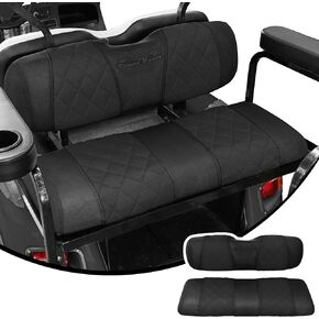Golf Cart Seat Covers for Rear/Back Seat Kits. Breathable and Washable Sandwich Mesh Air Spacer.Renew Your Golf Cart. (Red/Black)