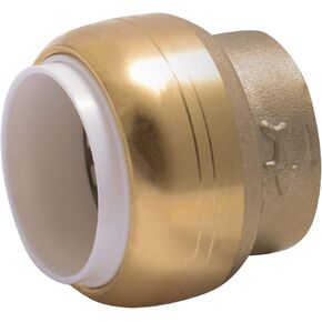 SharkBite 3/4 Inch PVC Cap, Push to Connect Brass Plumbing Fitting, Copper, CPVC, PE-RT, HDPE, UIP518A
