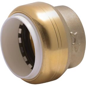 SharkBite 3/4 Inch PVC Cap, Push to Connect Brass Plumbing Fitting, Copper, CPVC, PE-RT, HDPE, UIP518A