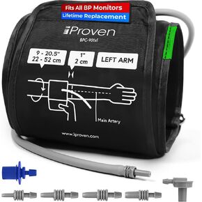 Extra Large Cuff Compatible with Omron, Curved Fit, 9"-20.5" Inches (22-52CM), XL Replacement Cuff for Big Arms with 6 Connectors