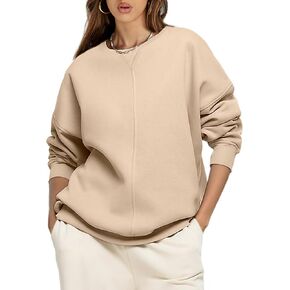 Glamaker Women's Crewneck Oversized Sweatshirt Fleece Long Sleeve Casual Comfy Hoodie Pullover Top Fall Fashion 2024