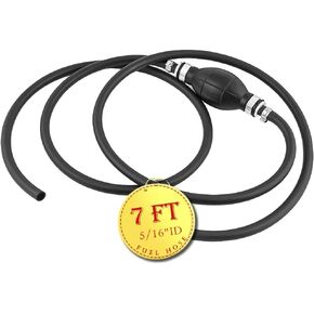 Fuel Line Hose with Connector, Boat Fuel Line 5/16inch with Primer Bulb Steel Hose Clamps for Marine Outboard Boat Motor RVs Fuel Line