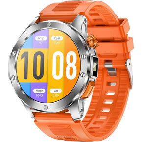 Tinwoo Smart Watch for Men(Answer/Make Calls) with LED Flashlight 1.39" HD Screen,300+ Watch Faces,Heart Rate,SpO2,100+ Sports Modes,IP68 Waterproof,Smartwatch for Android iOS (Silver)