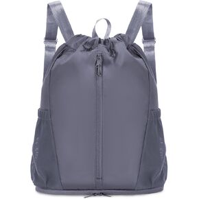 sportsnew Drawstring Backpack Sports Gym Bag with Shoes Compartment, String Backpack Cinch for Women Men, Water-Resistant Drawstring Bag for Workout Travel, Lightweight, Black, Patent Pending in Kuwait