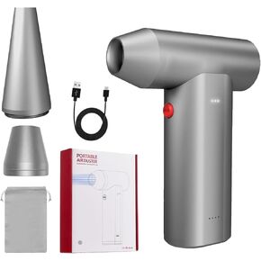 Compressed Air Duster, 3-Gear Adjustable 160000 RPM Air Duster, 6000 mAh Rechargeable Cordless Air Blower, Replaces Compressed Air Cans for Keyboard, Outdoors, Car, Home (Silver Grey)