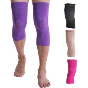 Doc Miller Knee Compression Sleeve Brace for Men & Women (Pair) Best Support for Workout Running ACL Arthritis Pain Relief
