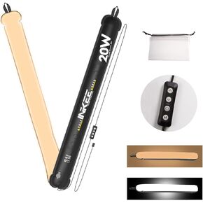 2PCS INKEE GC12 BI-Color Handheld LED Tube Light Video Light Wand,12W 2700K-6500K Inflatable Ball Portable Photography Lighting,CRI 95+, Built-in 18.5Wh Lithium Battery for Video Recording Photography