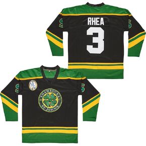 Men's 3 Ross The BOSS Rhea ST John's Shamrocks Stitched Hockey Jersey with EMHL Patch White Green Black