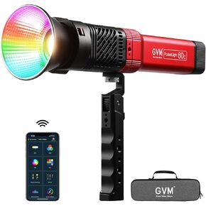 GVM PD60C RGB Video Light, 60W COB Photography Lighting, Portable Studio Light for Photographers, IP65 Waterproof Handheld Spotlight with Bluetooth Control, 2700-6800K, 34200lux/0.5m