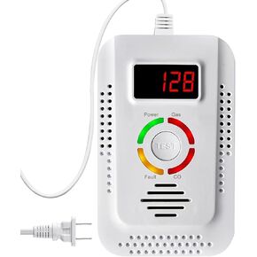 Carbon Monoxide and Natural Gas Detectors, Plug-in Carbon Monoxide Detector, Combustible Gas Leak Monitor for Home Use Detect CO, LNG, LPG, Methane 2 Packs