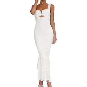 Women's Backless V Neck Dresses Evening Fishtail Gowns Slim Vintage Valentine's Day Prom Evening Gowns