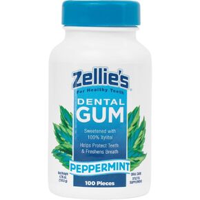 Zellie's | 100% Xylitol Sugar Free Spearmint Chewing Gum | Spearmint Flavor (100 Count (Pack of 1)) in Saudi Arabia