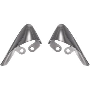 HARFINGTON 1pair Metal Shoes Pointed Protector 1.26"x0.67"x0.51" Women Solid Toe Tip Cap Cover Elegant for High Heel Repair Decoration Protection, Silver Tone
