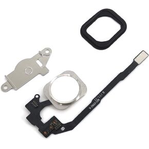 Home Button Key Flex Cable Metal Bracket Rubber Gasket for iPhone 5s (Silver)