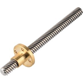 3D Printer Accessories T8 Trapezoidal Screw Screw + T8 Nut, Pitch 2mm Screw 8mm, Stainless Steel, for 3D Printer Stepper Motor(150mm)