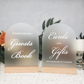 In Loving Memory Wedding Sign for Memory Table, Acrylic Wedding Signs with Wood Stand, 5x7" Frosted Arch Wedding Essentials Stuff, Perfect Memory Table Sign for Wedding, Party, Anniversary, Event