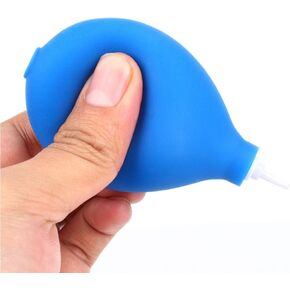 Mini Squeeze Ball Pump Duster Ear mold Cleaner Dust Cleaner Air Blower for Hearing Aids, Camera Lens, Watch Computer Laptop, DSLR Camera Lens Keyboard, Computer PC Parts (Blue(Metal))