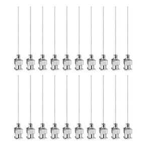 HARFINGTON 20pcs 30Gauge Stainless Steel Dispensing Needles, 1-1/2" All Metal Glue Needle Tube Blunt Tips Luer Lock for Thick Liquids, Ink, Glue, Lab Use