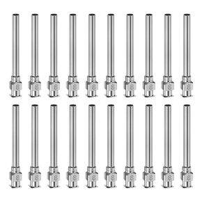 HARFINGTON 20pcs 30Gauge Stainless Steel Dispensing Needles, 1-1/2" All Metal Glue Needle Tube Blunt Tips Luer Lock for Thick Liquids, Ink, Glue, Lab Use