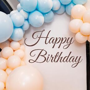 Happy Birthday Sign for Backdrop Decal Sign, Brown Happy Birthday Party Decal Sign for Women Men, Large Happy Birthday Wall Decoration Decor Arch Backdrop Decal Sign