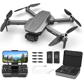 Drones with Camera for Adults 4K - B12 GPS Drone, Under 250g, Brushless Motor, Auto Return, Follow Me, Point of Interest, 50 Mins Long Flight, Lightweight and Foldable Drone for Beginner