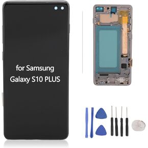 TFT Screen for Samsung S10 Plus, Screen Replacement with Frame kit for Samsung Galaxy s10+ G975f G975u G975w, LCD Display digitizer Assembly, 6.4 inch